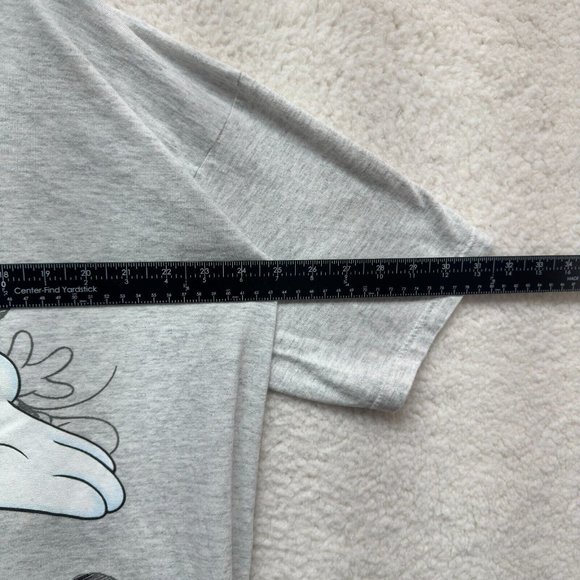 Vintage Disney Mickey Mouse T-Shirt XL Grey Graphic Short Sleeve Long Hem - Picture 6 of 9